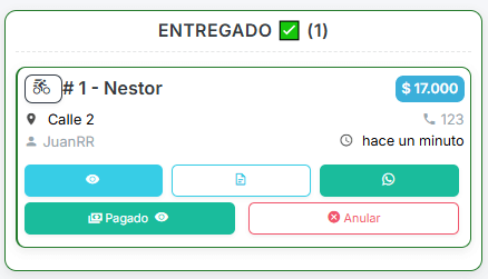 Pedidos en proceso
